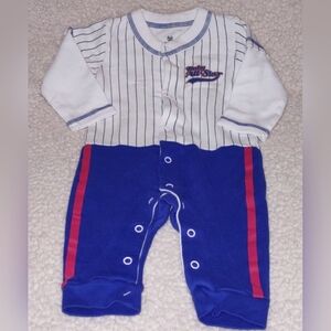 Baby Aspen Blue and White One Piece Size 0-6M